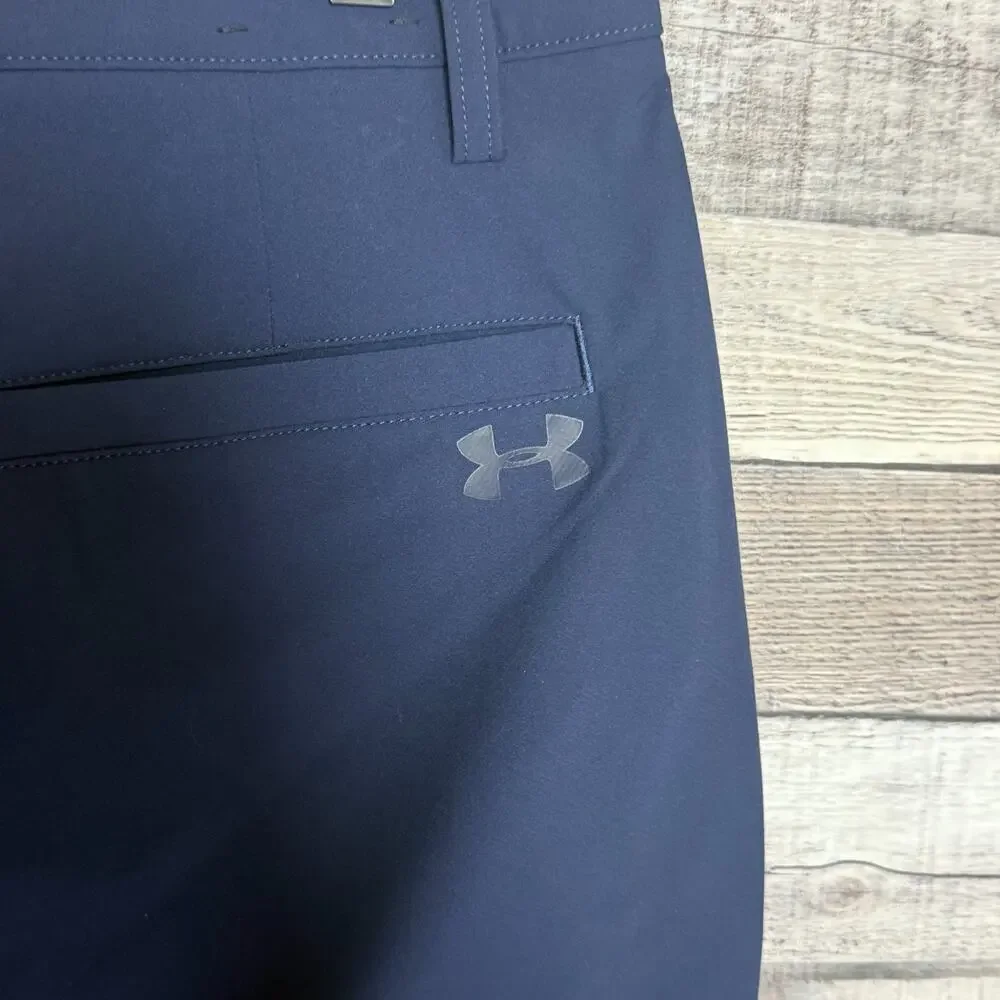 Under Armour Mens Tech Pants 38x32 Blue Classic Golf Performance 4 Way Stretch